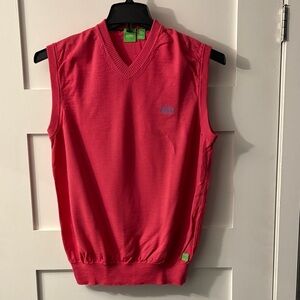 BOSS Men's Red Sleeveless Sweater